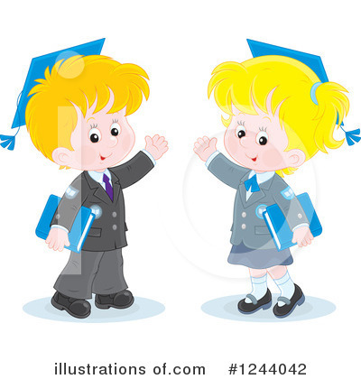 Royalty-Free (RF) School Children Clipart Illustration by Alex Bannykh - Stock Sample #1244042