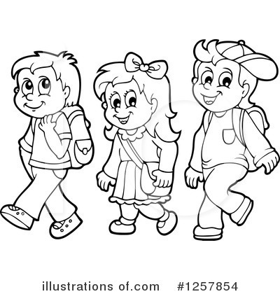 Royalty-Free (RF) School Children Clipart Illustration by visekart - Stock Sample #1257854