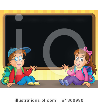 Royalty-Free (RF) School Children Clipart Illustration by visekart - Stock Sample #1300990