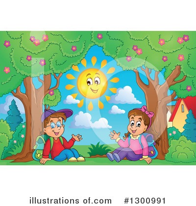 Royalty-Free (RF) School Children Clipart Illustration by visekart - Stock Sample #1300991