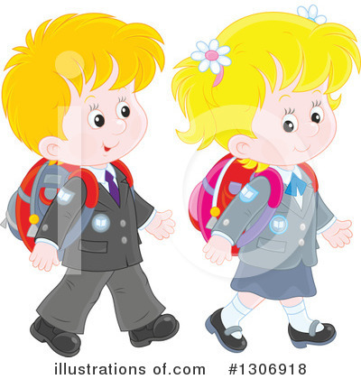 Royalty-Free (RF) School Children Clipart Illustration by Alex Bannykh - Stock Sample #1306918