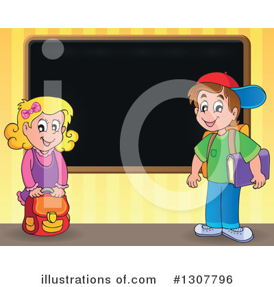 Royalty-Free (RF) School Children Clipart Illustration by visekart - Stock Sample #1307796