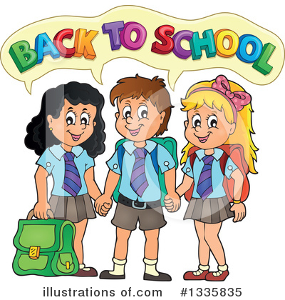 Royalty-Free (RF) School Children Clipart Illustration by visekart - Stock Sample #1335835