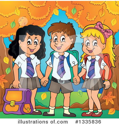 Royalty-Free (RF) School Children Clipart Illustration by visekart - Stock Sample #1335836