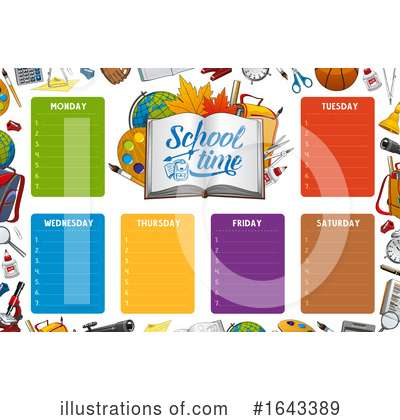 School Timetable Clipart #1643389 by Vector Tradition SM