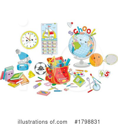 School Supplies Clipart #1798831 by Alex Bannykh