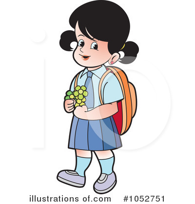 Royalty-Free (RF) School Girl Clipart Illustration by Lal Perera - Stock Sample #1052751