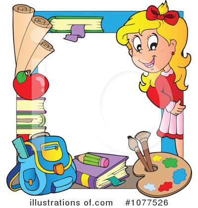 Royalty-Free (RF) School Girl Clipart Illustration by visekart - Stock Sample #1077526