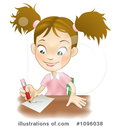 Royalty-Free (RF) School Girl Clipart Illustration by AtStockIllustration - Stock Sample #1096038