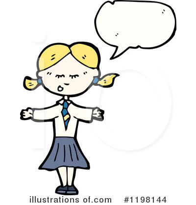 Royalty-Free (RF) School Girl Clipart Illustration by lineartestpilot - Stock Sample #1198144