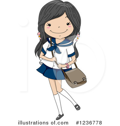 Royalty-Free (RF) School Girl Clipart Illustration by BNP Design Studio - Stock Sample #1236778
