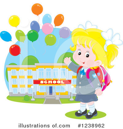 Royalty-Free (RF) School Girl Clipart Illustration by Alex Bannykh - Stock Sample #1238962