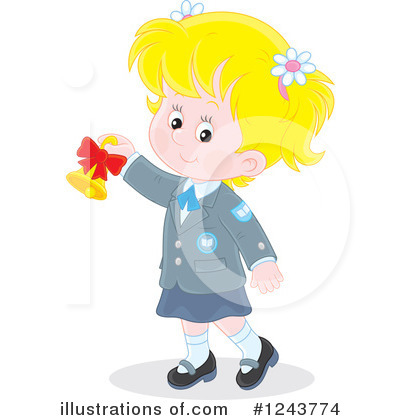 Royalty-Free (RF) School Girl Clipart Illustration by Alex Bannykh - Stock Sample #1243774
