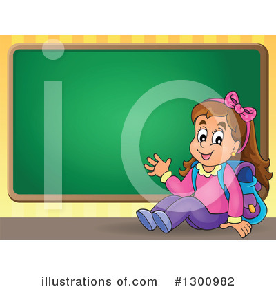 Royalty-Free (RF) School Girl Clipart Illustration by visekart - Stock Sample #1300982