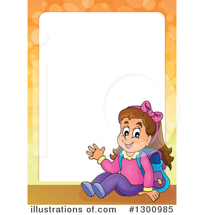 Royalty-Free (RF) School Girl Clipart Illustration by visekart - Stock Sample #1300985