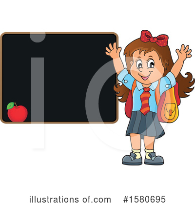Royalty-Free (RF) School Girl Clipart Illustration by visekart - Stock Sample #1580695