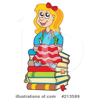 Royalty-Free (RF) School Girl Clipart Illustration by visekart - Stock Sample #213589