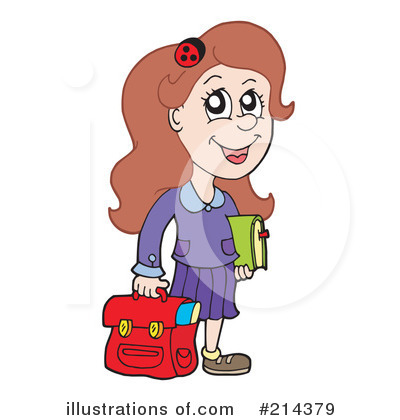 Royalty-Free (RF) School Girl Clipart Illustration by visekart - Stock Sample #214379