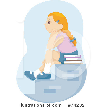 Royalty-Free (RF) School Girl Clipart Illustration by BNP Design Studio - Stock Sample #74202