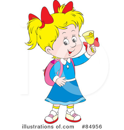 Royalty-Free (RF) School Girl Clipart Illustration by Alex Bannykh - Stock Sample #84956