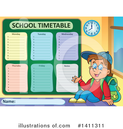 Royalty-Free (RF) School Time Table Clipart Illustration by visekart - Stock Sample #1411311