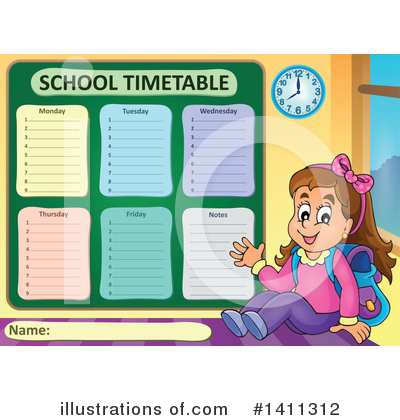 Royalty-Free (RF) School Time Table Clipart Illustration by visekart - Stock Sample #1411312
