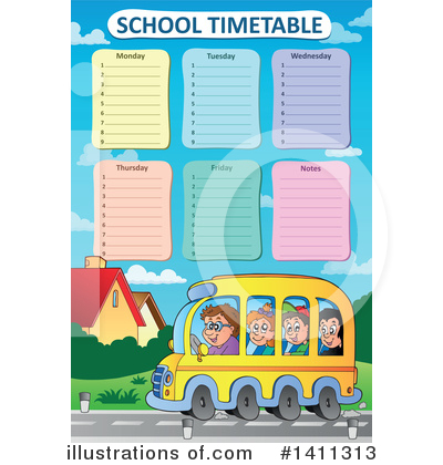 Royalty-Free (RF) School Time Table Clipart Illustration by visekart - Stock Sample #1411313