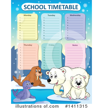Royalty-Free (RF) School Time Table Clipart Illustration by visekart - Stock Sample #1411315