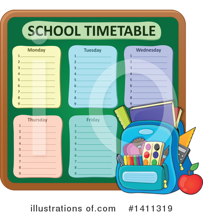 Royalty-Free (RF) School Time Table Clipart Illustration by visekart - Stock Sample #1411319