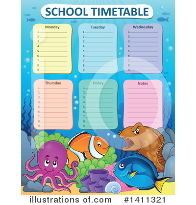 Royalty-Free (RF) School Time Table Clipart Illustration by visekart - Stock Sample #1411321