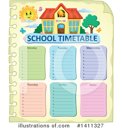 Royalty-Free (RF) School Time Table Clipart Illustration by visekart - Stock Sample #1411327