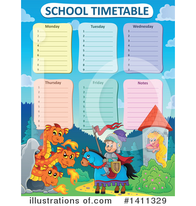 Royalty-Free (RF) School Time Table Clipart Illustration by visekart - Stock Sample #1411329