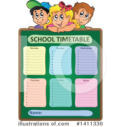 Royalty-Free (RF) School Time Table Clipart Illustration by visekart - Stock Sample #1411330