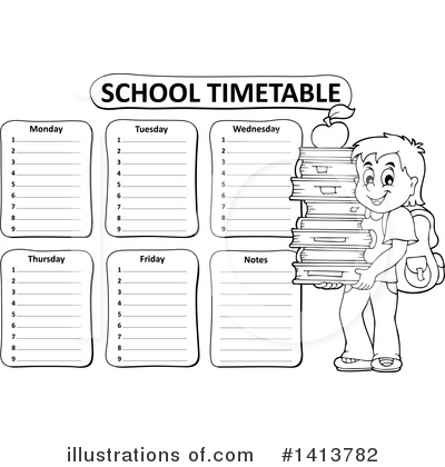 Royalty-Free (RF) School Time Table Clipart Illustration by visekart - Stock Sample #1413782