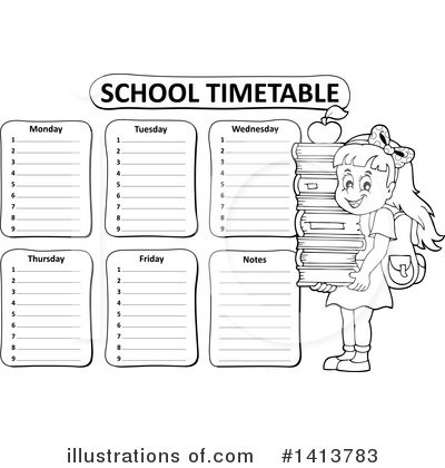 Royalty-Free (RF) School Time Table Clipart Illustration by visekart - Stock Sample #1413783