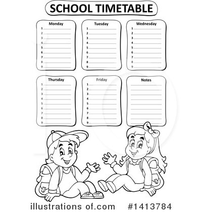 Royalty-Free (RF) School Time Table Clipart Illustration by visekart - Stock Sample #1413784