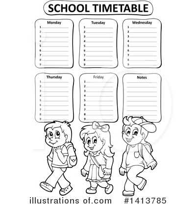 Royalty-Free (RF) School Time Table Clipart Illustration by visekart - Stock Sample #1413785