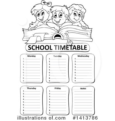 Royalty-Free (RF) School Time Table Clipart Illustration by visekart - Stock Sample #1413786