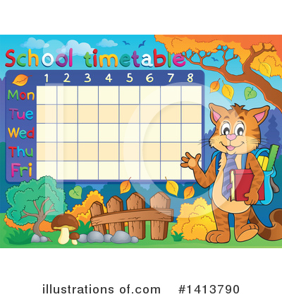 Royalty-Free (RF) School Time Table Clipart Illustration by visekart - Stock Sample #1413790