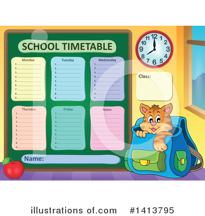 Royalty-Free (RF) School Time Table Clipart Illustration by visekart - Stock Sample #1413795