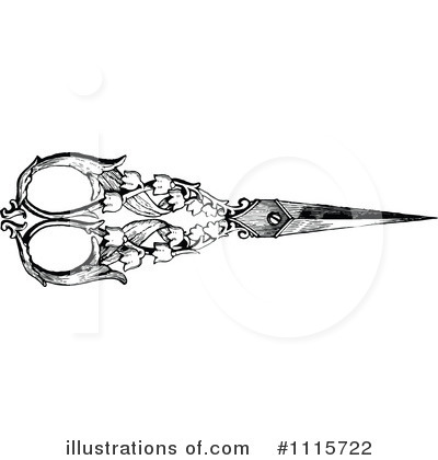 Royalty-Free (RF) Scissors Clipart Illustration by Prawny Vintage - Stock Sample #1115722