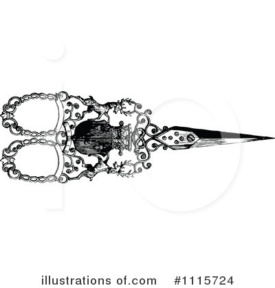 Royalty-Free (RF) Scissors Clipart Illustration by Prawny Vintage - Stock Sample #1115724