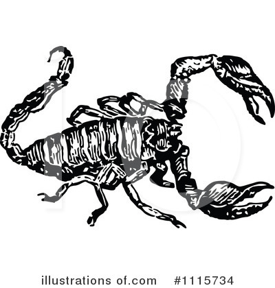 Royalty-Free (RF) Scorpion Clipart Illustration by Prawny Vintage - Stock Sample #1115734