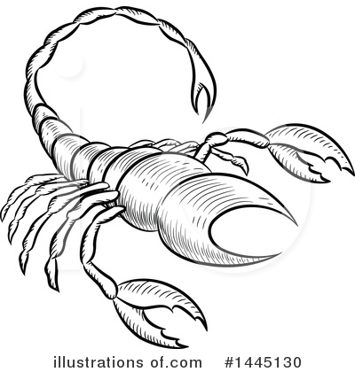 Royalty-Free (RF) Scorpion Clipart Illustration by cidepix - Stock Sample #1445130