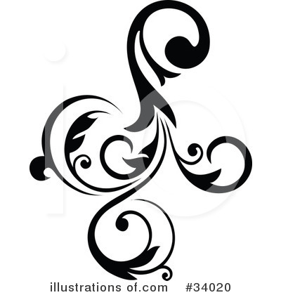 Floral Scroll Clipart #34020 by OnFocusMedia