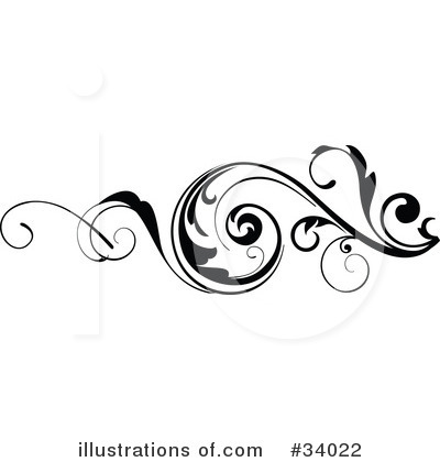 Floral Scrolls Clipart #34022 by OnFocusMedia