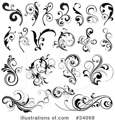 Floral Scroll Clipart #34068 by OnFocusMedia