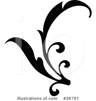 Floral Scroll Clipart #36701 by OnFocusMedia