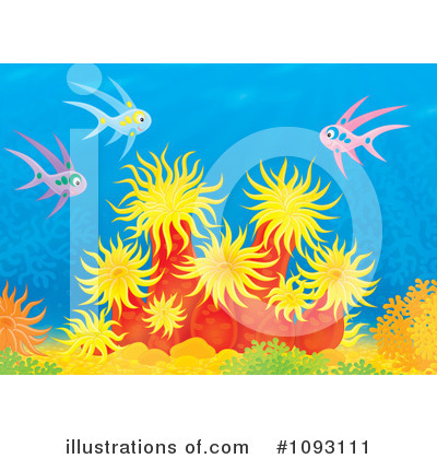 Sea Anemone Clipart #1093111 by Alex Bannykh