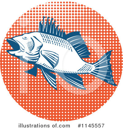 Royalty-Free (RF) Sea Bass Clipart Illustration by patrimonio - Stock Sample #1145557